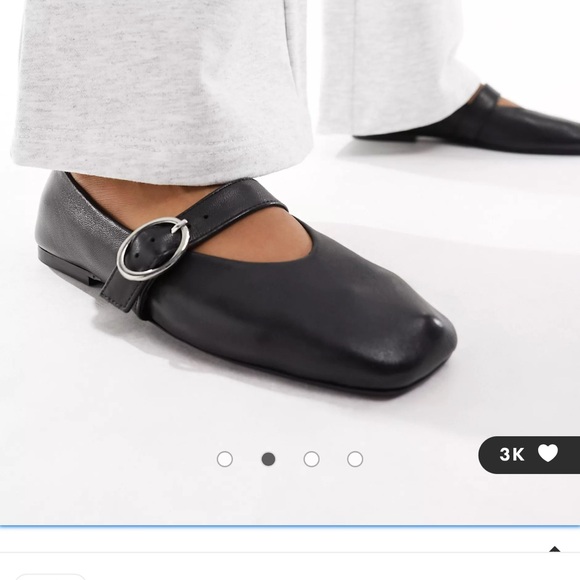 ASOS DESIGN Luxe Premium Leather Mary Jane ballet flats in black - Picture 4 of 4